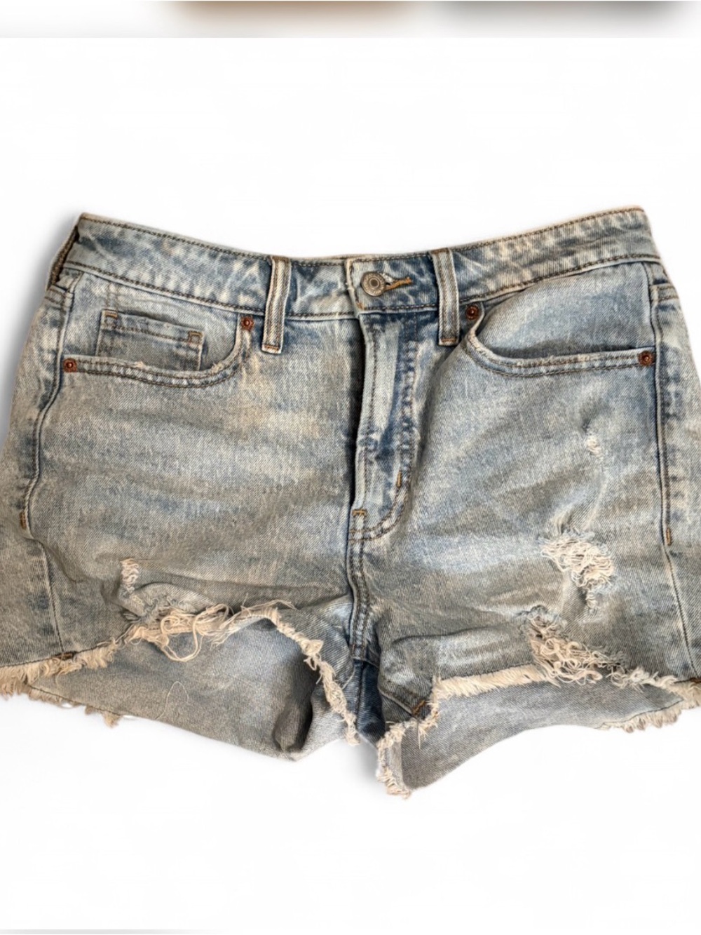 Old Navy Light Blue Distressed Denim Cutoff Shorts